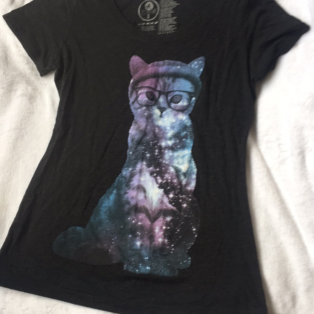 2/$10 Nerdy Galaxy Kitten Graphic Tee